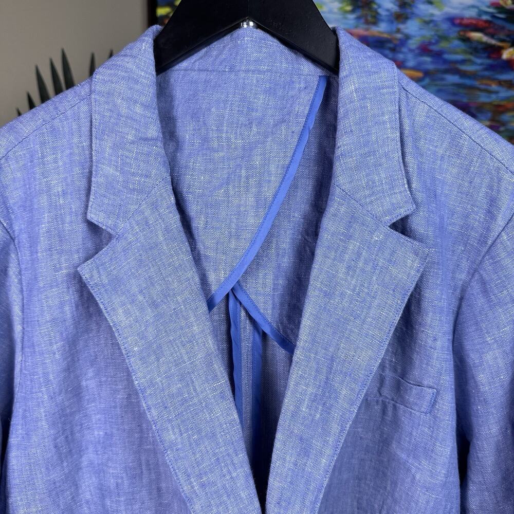 Land's End Blazer New w Tags Women 3X 24-26W Linen light blue